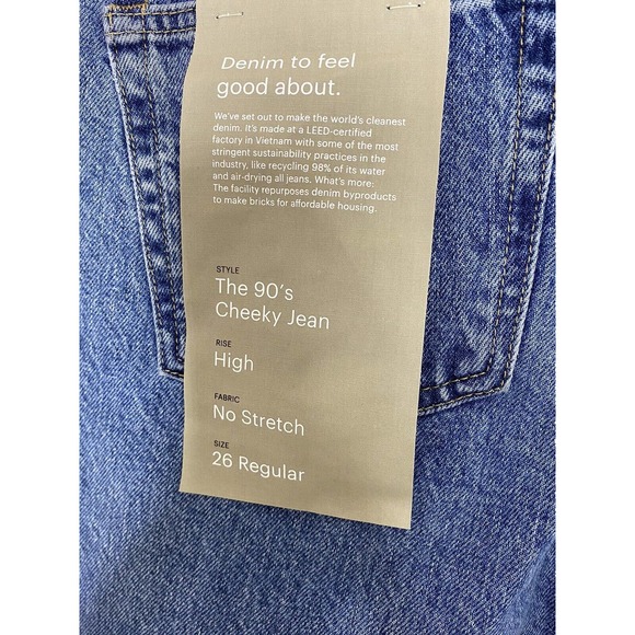 NWT Everlane Womens The 90s Cheeky Jean Size 26 Button Fly High Rise Str… - Picture 12 of 15